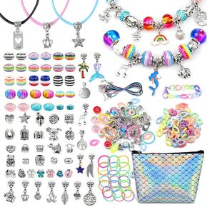 مجموعة صنع الأساور الرائعة من Dear Deer، خرز DIY لصنع المجوهرات لوازم عدة مع الخرز الأوروبي، المعلقات، الفنون والحرف اليدوية للفتيات المراهقات للأطفال من سن 8 إلى 12 مجموعة هدايا يونيكورن 67 قطعة (أرجواني) in Kuwait