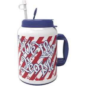 100 oz We The People Mug with Reusable Straw - BPA Free - Made in the USA - American Flag Mug with Eagle