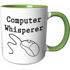 3dRose Computer Whisperer, Black Mug, 4 Count (Pack of 1)