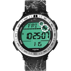 10 ATM Waterproof Sports Watch Pedometer for Men Boys Scuba Diving Watch with Lap Stopwatch and Alarm Clock Function, 12/24 Hour Format Selectable