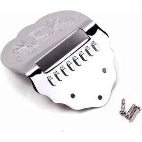 Alnicov K Word Scalloped Metal Mandolin Tailpiece Parts for 8 String Mandolin (Silver)