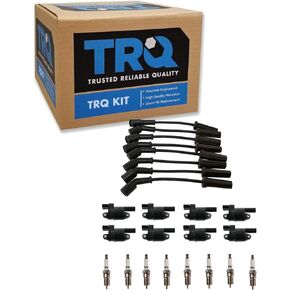 TRQ Ignition Coil Iridium Spark Plug & Wire Kit for Chevy GMC Truck SUV New