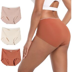 INNERSY Women's Seamless No Show Underwear Quick Dry Panties Nylon Briefs 3-Pack