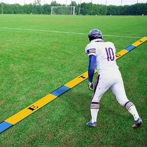 Unittype Football Adjustable Linemen Splits Marker with 8 Pcs Letters Strip and Weighted Ends Vinyl Linemen Splits Marker for Football Training Linemen Offensive Splits