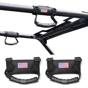 RERPRO UTV ATV Grab Handles 1.5" - 1.75" Roll Bar Grab Handles Compatible with Polaris RZR Kawasaki Wildcat UTV ATV Hand Hold Replacement Straps Grip, 2 Pack US Flag