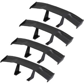 BokWin 4Pcs Universal Car Mini Spoiler Wing, Auto Car Tail Wing Mini Auto Carbon Fiber Texture Decoration Without Perforation Tail Decoration, 6.7 Inch Length (Black)