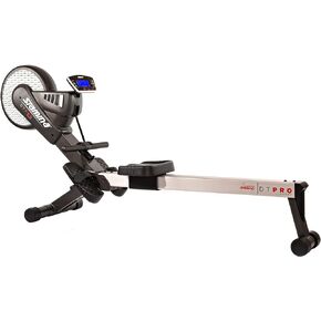 Stamina Pro Dual Air and Magnetic Resistance Rowing Machine Foldable w/Fitness Coaching App and Wireless Chest Strap Heart Monitor - Folding Rowing Machines for Home Use