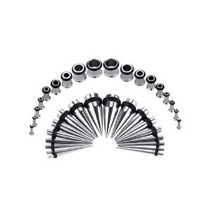 36PC Ear Stretching Kit 14-00G Ear Gauge Stretching Kit Gauges for Ears Stretching Kit Taper and Plugs Kit
