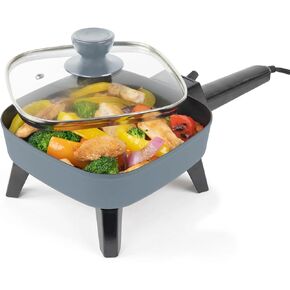 Electric Skillet, 7 inch, Gray