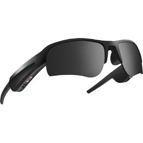 Sports Smart Glasses for Men Women Open Ear 5.3 Connectivity Sunglasses IPX4 Waterproof Magnetic Charging Noise Reduction with Speaker for Bike Outdoor Cycling Running Black Bluetooth Sunglasses