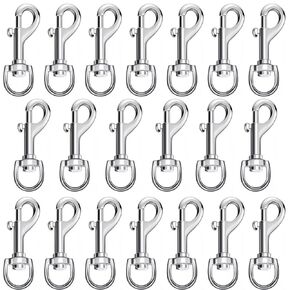 Therwen Swivel Snap Hooks for Dog Leash Heavy Duty 2.76 Inch Flag Hooks Clasp Single Ended Clip Hooks Multipurpose Bolt Snap for Keychain Camera Strap Linking Pet Leash (30)