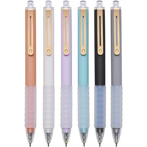 AZGO Ballpoint Pens Black Ink Retractable Pen Ball Point Pen for Journaling Writing Office Pen (Gold 6+1 count)
