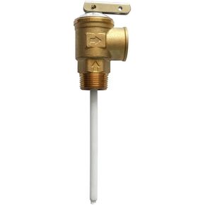 FOGATTI Temperature and Pressure Relief Valve 3/4" NPT Threaded, 210°F 150PSI with 4" Probe for Water Heaters and Hot Water Storage Tanks