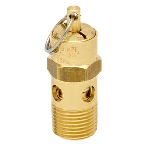 Control Devices ST2533-1A100 ST Series Brass Soft Seat ASME Safety Valve, 100 psi Set Pressure, 3/8 Male NPT