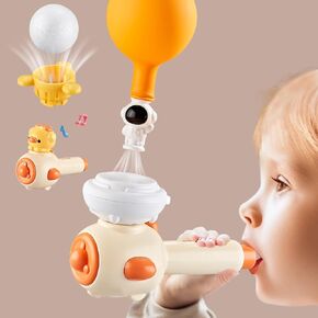 ARHEQI Breathing Exerciser Toys for Kids 4 5 6 7 8 Years Old, Ball Blowing Toys, Blow Toys, Autism Toys - Yellow