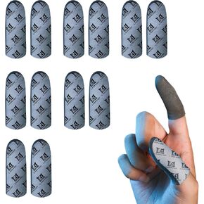 12 PCS Silver-Cloth Mobile Gaming Finger Sleeve, Game Controller Finger Thumb Sleeves Finger Seamless Touchscreen Anti-Sweat Breathable 0.3mm Extremely Thin Material（Grey） in Kuwait