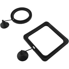 Acoeitl Fish Feeding Ring Fish Food Feeding Ring Food Feeder Circle with Suction Cup Stop Water Turbulence from Washing Food & Floating Plants into Filter Easy to Install Aquarium Assorted 2Pcs