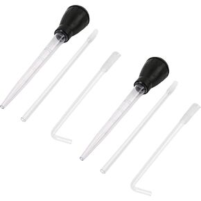 LIGHUFEIC 2 Pack Manual Aquarium Coral Feeder Waste Cleaner Fish Tank Dropper with L-Extension Tube,Coral Feeder for Marine Fish & Reef Aquarium with Extension Tube - Accurate Dispensing Spot(Black) in Kuwait
