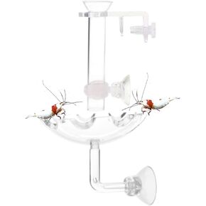 JZMYXA Shrimp Feeding Tube and Feeding Dish, Fit for Shrimp Fish, Mini Size, High Transparent Acrylic Material