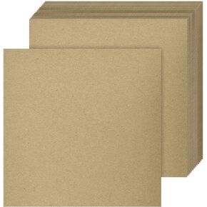 5 x 5" Square Brown Chipboard – Medium Weight 30 Point Thick Cardboard | Hardboard, Custom, Product and Environmentally Friendly Packaging Boxes | 25 Sheets per Pack