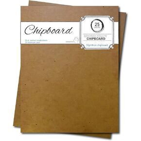 لوح خشب مضغوط، 30 نقطة (نقطة)، أوراق سجل القصاصات، ورق مقوى بني، 25 ورقة في كل عبوة، 8.5 × 11 بوصة، وزن متوسط، مخزون بطاقات، مشاريع حرفية، قوائم، بطاقات in Kuwait