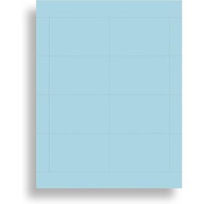 Plain Blue Name Badge Inserts 2.25 x 3.5-8 per Page -Colored Standard Printable Name Tag Cardstock for Inkjet & Laser Printer Compatible - 25 Sheets / 200 Printable Name Cards
