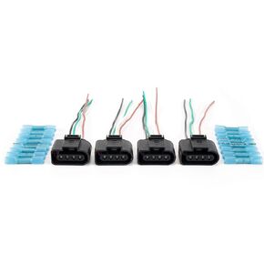 Ignition Coil Pack Replacement Connector - Wire Harness - Set of 4 - Compatible with Volkswagen VW & Audi 1.8T, 2.0T, 2.5L, 3.2L, 4.2L Vehicles