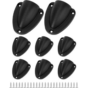 QWORK Marine Nylon Cable Vent Cover - 2-1/2" by 2-1/4" with 1" Height - 8-Pack Corrosion-Resistant Wire Pass-Through with Flush Screw Covers for Boats & Outdoor Use - Includes Installation Screws
