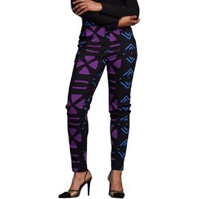 D'IYANU | Women's African Print Stretch Blazer or Pants | Traditional Design Ankara | Afrocentric Black Purple Mudcloth Kente