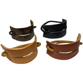 Leather Hair Band, Ponytail Wrap, Ponytail Holder, Hair Tie, Leather Wrap, Women Gift, cosplay hair, Hair Accessories, Women's hair, Men's hair (2 Black)
