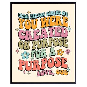 Retro God Quotes Wall Decor - Trendy Boho-chic Wall Decor for Women, Girls - Religious Sayings positive Affirmations - 70s Hippie Christian Scripture Wall Art for Woman, Teen - Inspirational Posters
