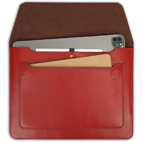 Genuine Leather Sleeve, Compatible with iPad 12 Pro Minimalist Vintage Design, Handmade, Fits 12.9" iPad Pro 3/4/5/6 Gen, Remarkable 2 case- Forest Green
