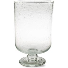 TAG Clear Bubble Glass Hurricane Candle Holder Medium, 6.00L x 6.00W x 9.5H inches. Clear