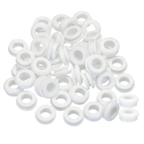 uxcell 50 PCS 8.4mm x 15.5mm Mount Dia 11mm White Rubber Wiring Grommets Gasket Ring Cable Protector