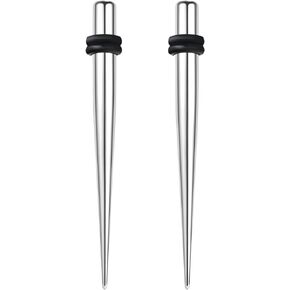 ZS 1 Pair 316L Surgical Steel Expanders Kit with Double O-rings, 2G 4G 6G 8G 12G 14G 16G Ear Tapers Plugs Gauges Stretcher Piercing for Women Men