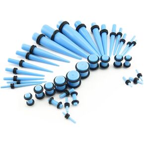 Honbay 36 Pieces Taper Kit with Plugs Double O-rings 14G-00G Stretching Kit