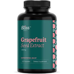 Bliss Serenity Grapefruit Seed Extract 250 mg - Maximum Strength, Non-GMO, Gluten Free, Kosher Certified - 120 Vegcaps, 120 Day Supply