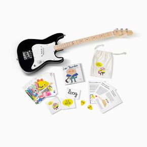 جيتار كهربائي للأطفال من Fender x Loog مكون من 3 أوتار ستراتوكاستر مكون من 3 أوتار للمبتدئين (أخضر داكن)