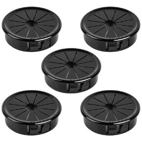 5PCS 38mm 1-1/2 Inch Cable Grommets Desk Grommet Black Buckle Type Desk Wire Hole Cover for Cables and Cords Management