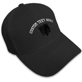 Custom Baseball Cap Albanian Eagle Black Embroidery Dad Hats for Men & Women