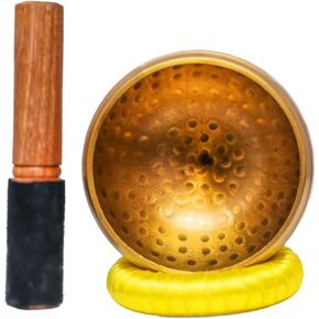 Tibetan Singing Bowl Set - 4" inches Sound Bowl Meditation Set - Meditation Bowl with Random Cushion and Mallet - Christmas Gifts