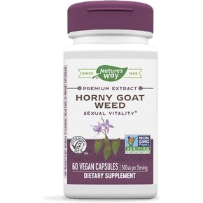 Nature's Way Horny Goat Weed Premium Extract Sexual Vitaliy* Non-GMO Vegan 60 Capsules