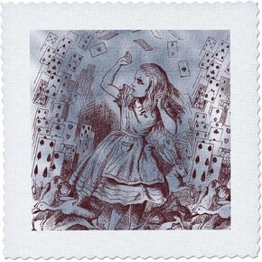 3dRose qs_110209_1 Alice with Playing Cards Vintage Alice in Wonderland-Quilt Square, 10 by 10-Inch