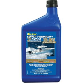 STAR BRITE Super Premium+ 2-Cycle Synthetic Blend TC-W3 Engine Oil - For All Makes & Models of Outboard Motors & Personal Watercraft - Ideal for High Performance Engines