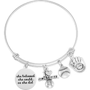 HUTIMY Softball Gift for Team Women Bracelet Best Inspiration Stuff Players Girls Softball Bracelet