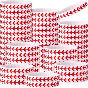 Sasylvia 50 Pcs Baseball Bracelets Baseball Wristband Silicone Bracelet Softball Gifts for Team Softball Inspirational Wristbands for Boys Women Girls Kids Player Sport Theme Party Favors Supplies