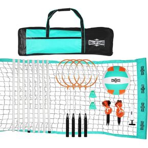 Hall of Games 20-ft Outdoor Volleyball and Badminton Net with Carrying Bag Accessories Set and Adjustable Steel Poles Perfect for Backyards