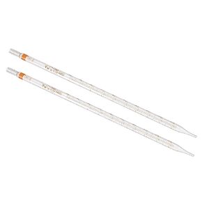 PATIKIL Graduated Dropper Pipettes, 2 Pcs 0.1ml Reusable Borosilicate Glass Pipette for Transfer Liquid for Laboratory, Chemistry, Clear