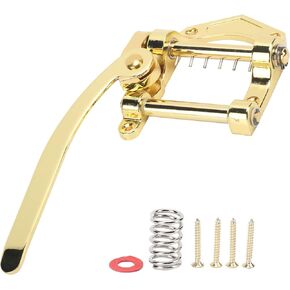 Eujgoov Guitar Vibrato Tailpiece Tremolo Flat Top Body Tremolo Unit Vibrato Bridge for ES335 Electric Guitar(Golden)