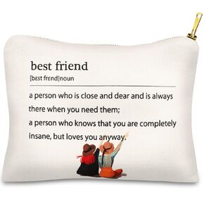Best Friend Definition Makeup Bag, Toiletry Bag, Handmade Clutch, Best Friend Gifts for Women, Best Friend Birthday Wedding Gifts, Bestie Gifts from Soul Sister, Bestie Birthday Gift, Friendship Gift